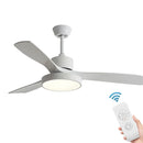 GobekUsa 42/52 Inch White Black 3 Blade Copper Motor Ceiling Fan Light Remote