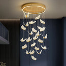 GobekUsa Butterfly LED Chandelier for Villa Duplex Living Room Decoration