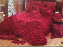 GobekUsa Luxe Champagne Jacquard Lace Bedspread Set with Pillowcases