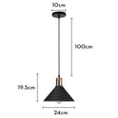 GobekUsa Black Aluminium Modern Pendant Light for Living Room Dining Table Decor