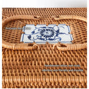 GobekUsa Handwoven Rattan Storage Box Tea Food Container with Handle