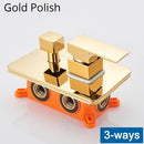 GobekUsa Black Golden Brass Shower Mixing Valve Concealed Wall Mount Box Control