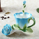 GobekUsa Enamel Rose Peony Floral Coffee Cup Wedding Birthday Gift