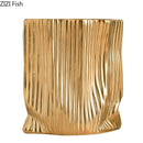GobekUsa Ceramic Bag Vase with Artificial Flowers for Modern Home Decor