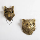 GobekUsa Golden Deer Head Wall Hook: Antique Bronze Resin Animal Pendant for Stylish Wall Decor