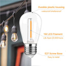 GobekUsa Dimmable LED Filament Bulb Warm White 2700K Shatterproof Waterproof IP44