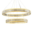 GobekUsa Gold Crystal Round Ring Chandeliers with LED Pendant Light for Ceiling Lighting