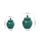 GobekUsa Green Ceramic Tea Caddy Jar: Airtight Porcelain Storage Container, Kitchen Decoration Bottle
