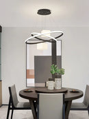 GobekUsa LED Chandelier: Modern Living Room Kitchen Hanging Light, White Indoor Lighting Fixture