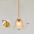GobekUsa Cracked Glass Copper Wooden Pendant Light for Home Indoor Living Room