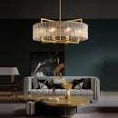 GobekUsa Dimmable LED Copper Glass Chandelier for Living Room