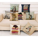GobekUsa Creative Cat Linen Pillow Case 45x45cm - Sofa Cushion Cover
