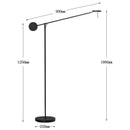 GobekUsa Black Telescopic Wall Lamp with Adjustable Arm for Living Room and Bedroom
