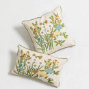 GobekUsa Daisy Floral Embroidery Pillow Cover Yellow Blue 45x45cm/30x50cm