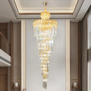 GobekUsa Crystal Stair Long Chandelier - Simple Modern Design for Duplex Villa Living Room
