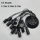 Black Industrial Spider Pendant Light, 6-Light Iron