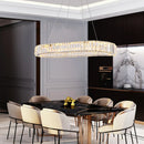 GobekUsa Crystal Oval LED Chandelier: Nordic Design Pendant Light for Living, Bedroom, Hotel