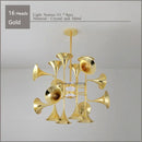 GobekUsa Gold Flared Trumpet Chandelier for Kitchen, Hall, Study, Drawing Room