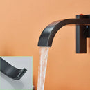 GobekUsa Black Brass Wall Mounted Bathroom Basin Faucet with Dual Handles