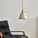 GobekUsa LED Knob Switch Pendant Lamp Yellow Travertine Copper Wabi Sabi Hanging Lights