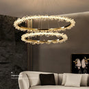 GobekUsa Golden Crystal LED Round Chandelier for Luxury Indoor Lighting