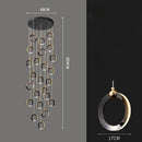 GobekUsa Crystal Chandelier Stair Pendant, Modern Living Room Lighting, Interior Home Decoration