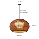 GobekUsa Chinese Style Outdoor Rattan Weaving Pendant Lights for Courtyard and Garden