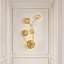 GobekUsa Gold Flower Copper Frame Wall Sconce for Hotel Dining Room Lighting