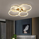 GobekUsa LED Chandelier: Modern Living Study Bedroom Lamps, Round Rings Foyer Chandeliers Luminaire