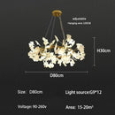 GobekUsa Ginkgo Branch Leaf LED Ceiling Chandelier - Modern Nordic Design for Home Decor