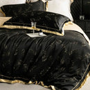 GobekUsa Luxe Eucalyptus Bedding Set in Black/Gold - Silky Soft & Skin-friendly