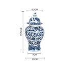 GobekUsa Blue White Porcelain General Jar: Ceramic Tea Caddy Candy Pot Storage Container
