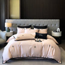 GobekUsa 600TC Egyptian Cotton Butterfly Embroidery Bedding Set: Duvet, Sheet, Pillowcases