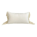 GobekUsa Boho Linen Cotton Pillow Cover with Tassels - Beige Square/Rectangular 45x45cm/30x50cm