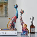 GobekUsa Cat Lovers Resin Figurines | Graffiti Couple Ornaments for Home Decor