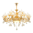 GobekUsa 6-Light LED Dolomite Chandelier for Foyer, Living Room, Kitchen - Modern Ceiling Lighting