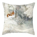 GobekUsa Christmas Soft Plush Cushion Cover Cute Rabbit Deer Pillowcase 45x45cm
