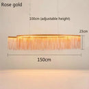 GobekUsa LED Aluminum Tassel Chandelier: Modern Dimmable Light for Living Room, Hotel, Hall