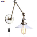 GobekUsa Industrial Adjustable LED Wall Sconce with Clear Glass Shade