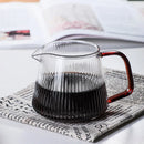 GobekUsa Glass Coffee Pot with V-Shaped Spout and Vertical Stripes, 350ml/500ml