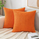 GobekUsa Corduroy Striped Throw Pillow Covers - Soft Decorative Cushion Cases