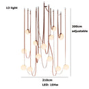 GobekUsa Glass Ball LED Pendant Light - Black Orange, Trendy Design for Indoor Lighting