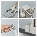 GobekUsa LED Kitchen Faucet Mixer with Swivel Spouts and Pull-Out Spray