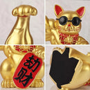 GobekUsa Large Muscle Arm Fortune Cat Resin Sculpture Home Decor Statue