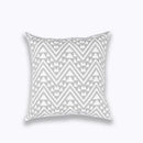 GobekUsa Geometric Embroidered Cushion Cover Light Grey Cotton 45x45cm