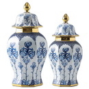 GobekUsa Blue White Porcelain General Jar Vase Handicraft Home Decoration Ornaments