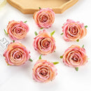 GobekUsa 10Pcs Silk Blue Rose Wedding Party Decoration DIY Bridal Accessories Artificial Flowers