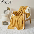 GobekUsa Cable Knit Sherpa Blanket - Nordic Elegance for Autumn & Winter