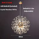 GobekUsa Dandelion Spark LED Chandelier – Modern Art Crystal Lamps for Home Decor