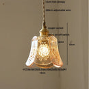 GobekUsa Green Glass LED Pendant Lamp | Modern Nordic Wood Walnut | Brass Knob Switch | Hanging Light